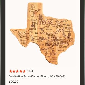 Texas State Wooden Cutting Board/Wall Decor - Engraved Map